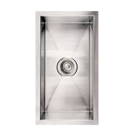 Whitehaus Brushed SS Commercial Sgl Bowl Undermount Sink, Brushed SS WINEHAUS